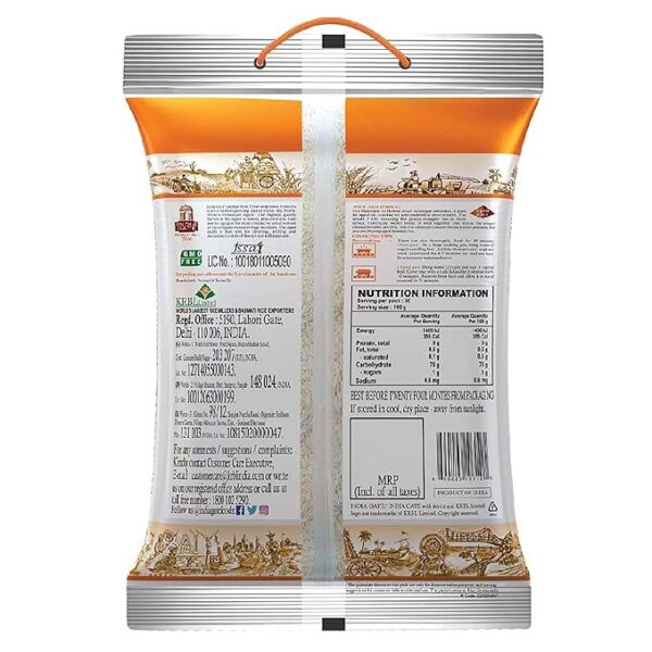 INDIA GATE BASMATI RICE TIBAR 1kg - Image 2