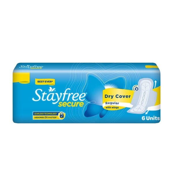 Stayfree Secure Regular (Dry Cover) with Wings